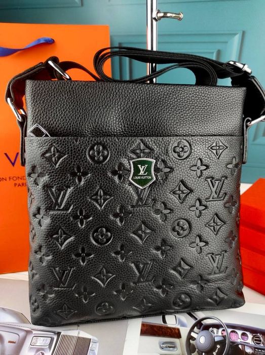 Кожаная мужская сумка Louis Vuitton Луи Витон чоловіча сумка шкіряна