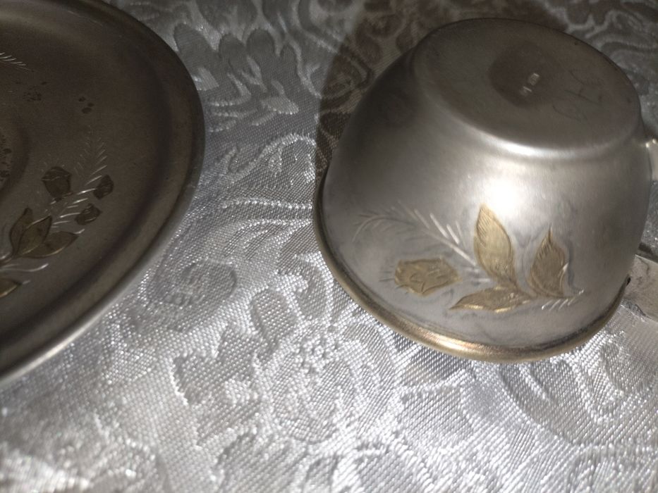 Filiżanka ze spodkiem srebro 875 Waga 96 gram