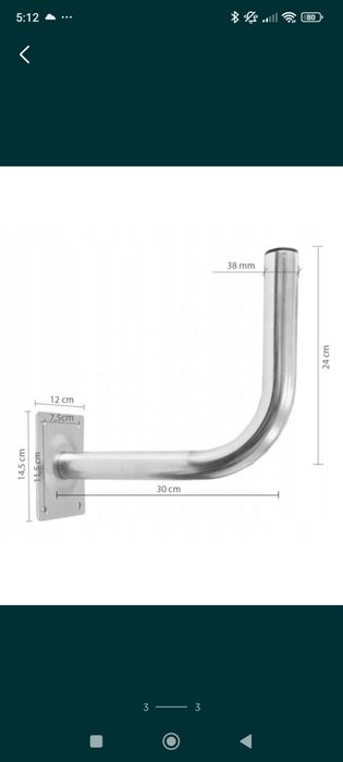 Uchwyt antenowy 30cm