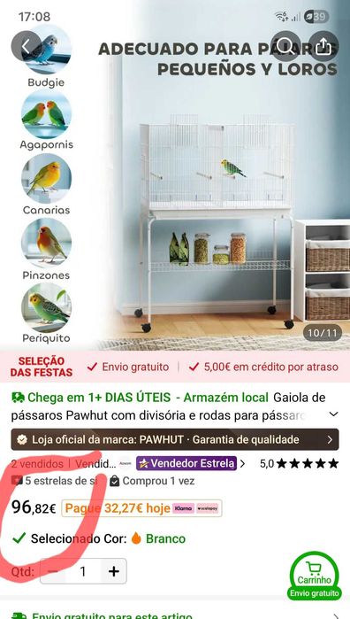 Gaiola muito grande para pássaros. NOVA Embalada na caixa.