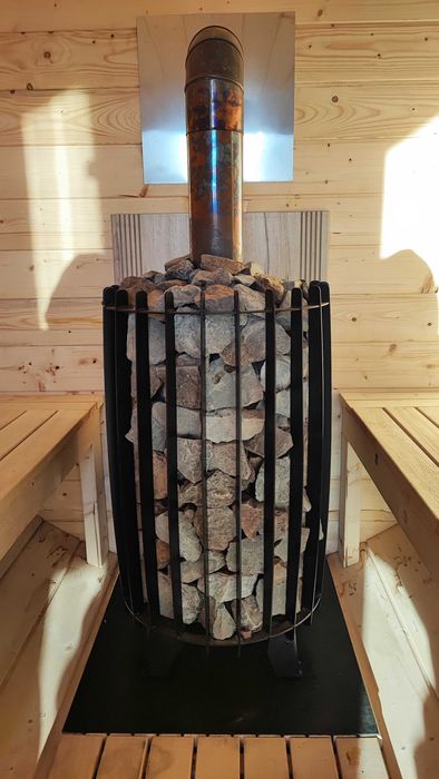 Sauna Mobilna na przyczepie 300cm 3m 340cm dwuosiowa opalana drewnem