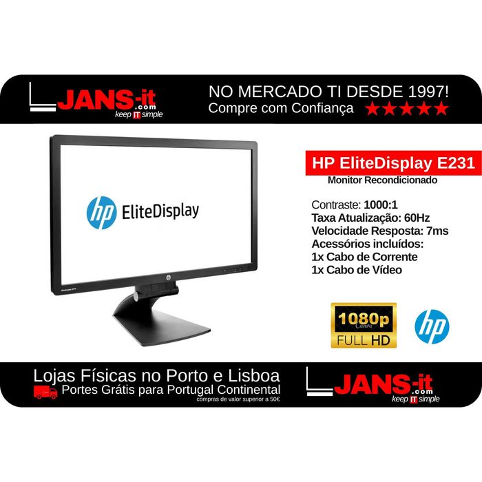 HP EliteDisplay E231 | 23″ | LED | FullHD