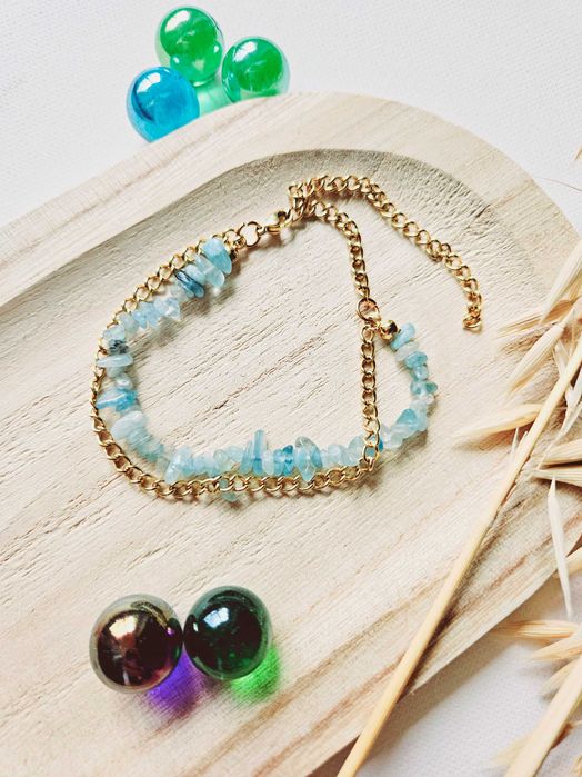 Bransoletka z ciętego akwamarynu