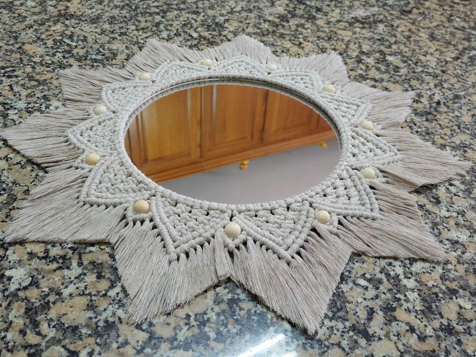 Espelho em macramé