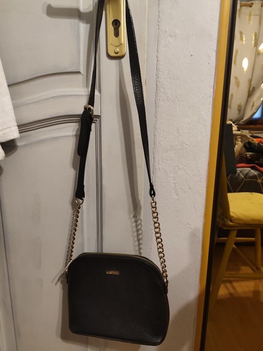 Torebka Lasocki skóra czarna mała kopertówka