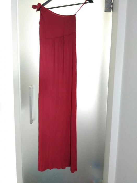 Vestido comprido alças vermelho Natura S (34/36) novos