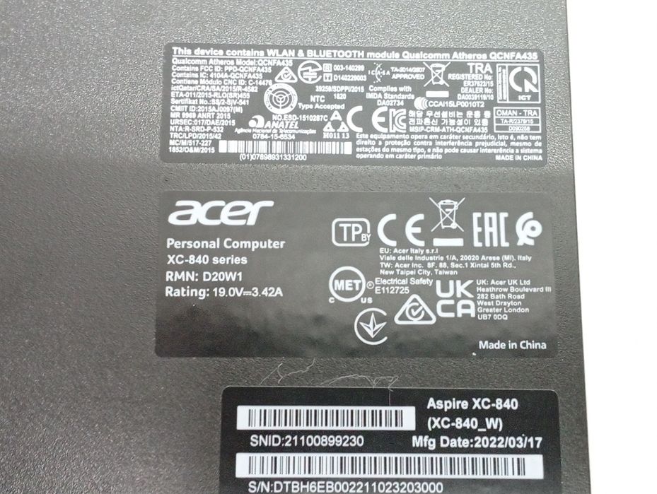 Computador ACER XC-840 N4505 12GB/256GB W11