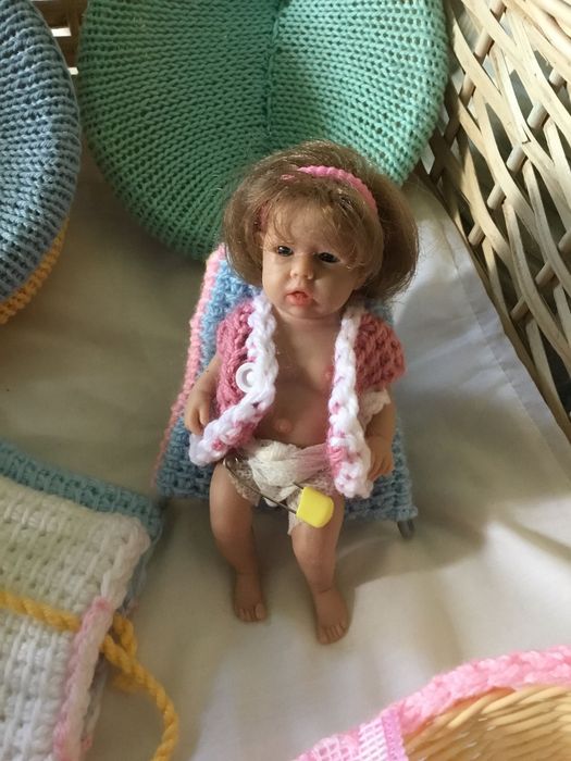Mini bebé reborn com acessórios