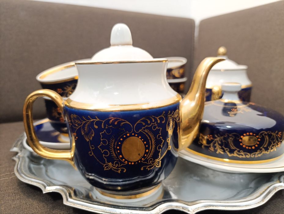 Чайний сервіз СССР Довбиш, Кобальт, перший гатунок