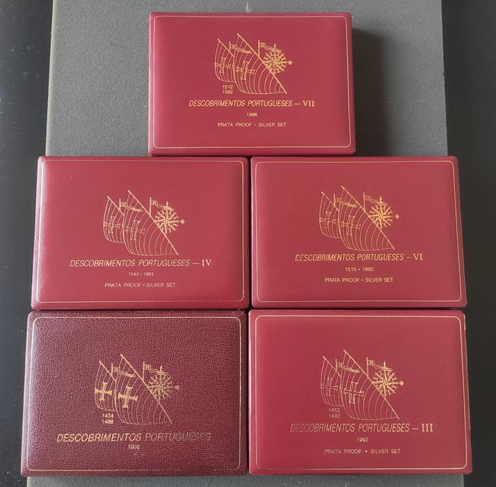 5 Estojos Moedas PROOF Descobrimentos Vazios