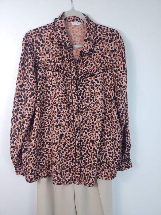 Koszula w panterkę rozmiar 18 luźny oversize'owy fason 100% wiskoza