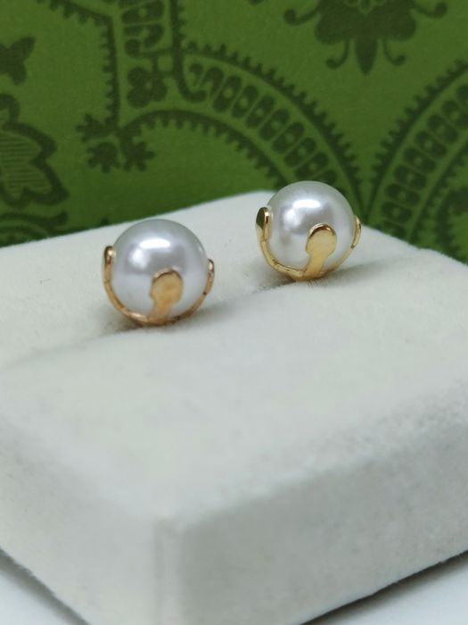 Srebro 925  pozłacane kolczyki sztyfty perełki kuleczki