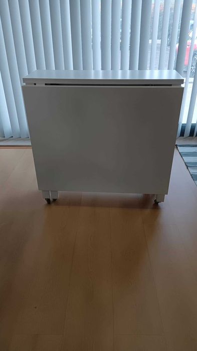 Mesa IKEA NORDEN branca extensível – 6 gavetas e rodas – 152 × 80 cm