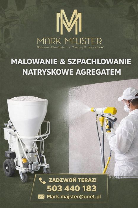 Profesjonalne szpachlowanie i malowanie agregatem, wolne terminy 2026