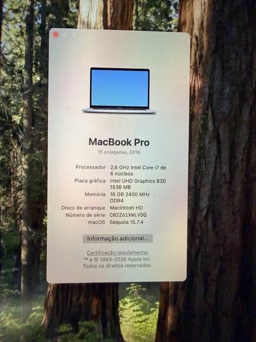 Macbook Pro I7 15.6polegagas