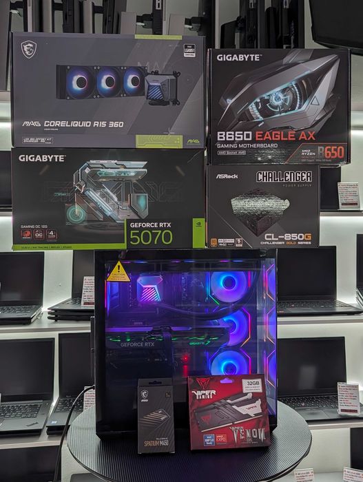 NOWY Gamingowy Komputer Ryzen 7 7800X3D | RTX 5070 12GB 32GB DDR5/1TB