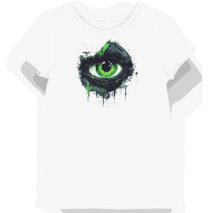 Koszulka damska biała z motywem zielonego mutantycznego oka halloween 2XL