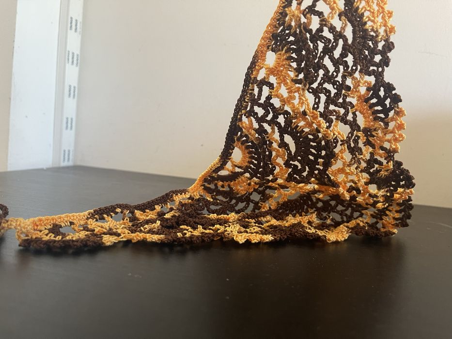 Bandana Castanha e Amarela de cabelo