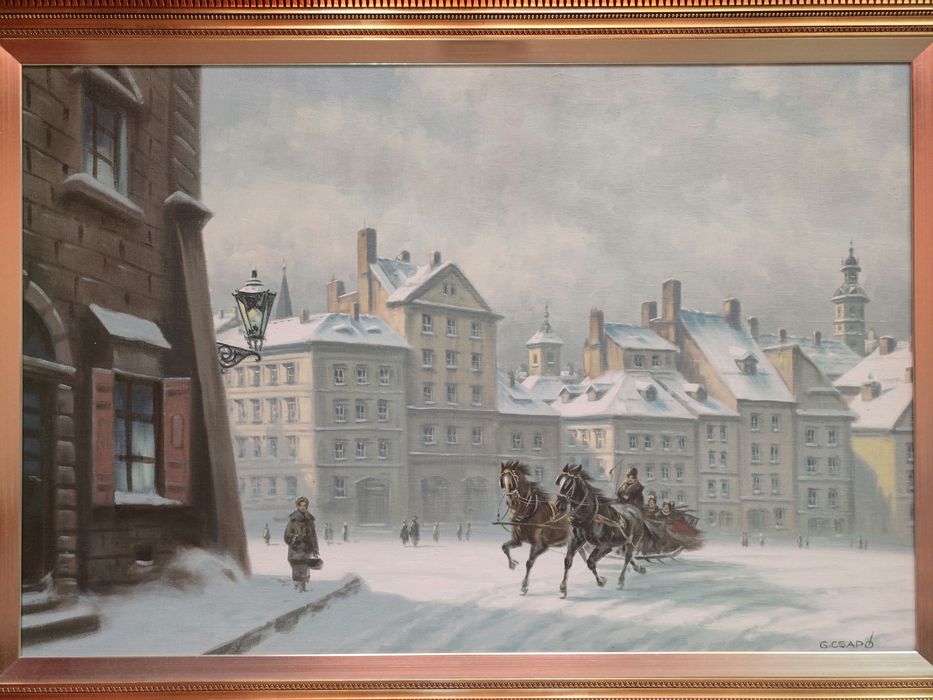 Stary obraz na płótnie Georges Csapo