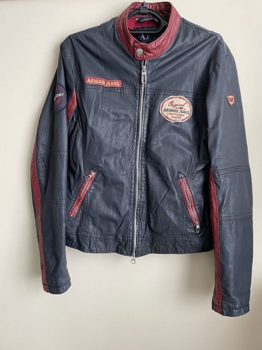 Шкіряна чоловіча  куртка Armani Jeans (роз L