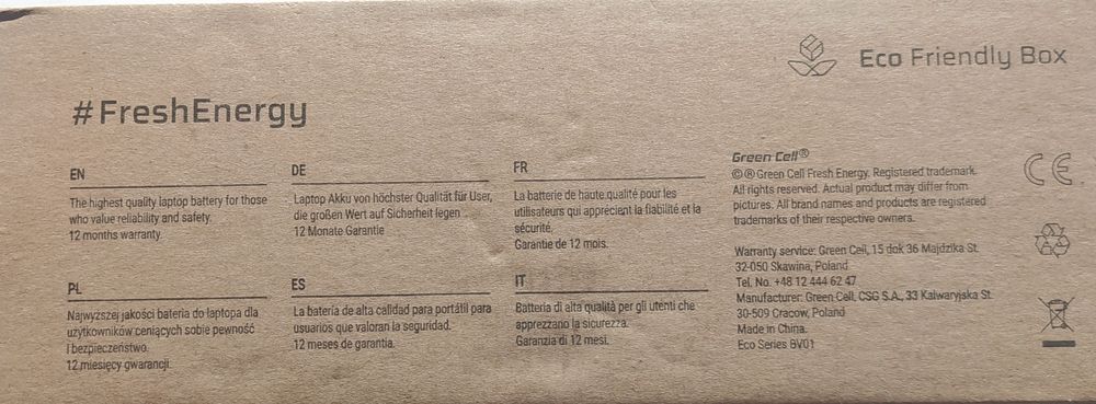 Bateria do laptopa GREENCELL DE109, 2200 mAh