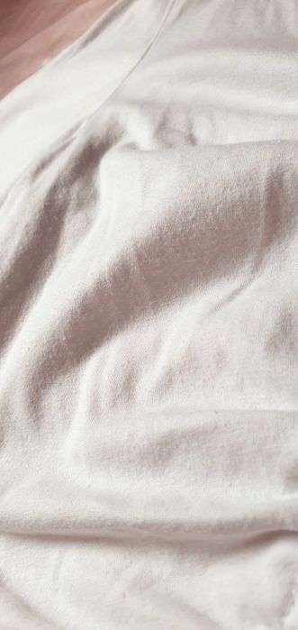 Biała Basic bluzka ze ściągaczem