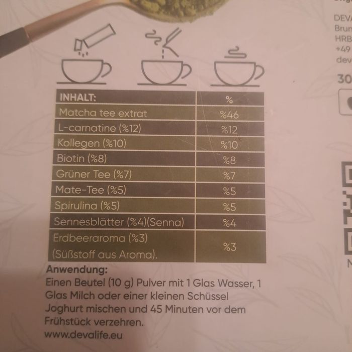 Devalife MATCHA Life – L-Carnatline & Collagen (Herbata Matcha 30 saszetek)