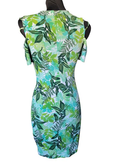 Zielona sukienka w liście 34,XS BonPrix BPC