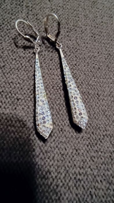 Kolczyki srebrne sople z kryształami Swarovskiego