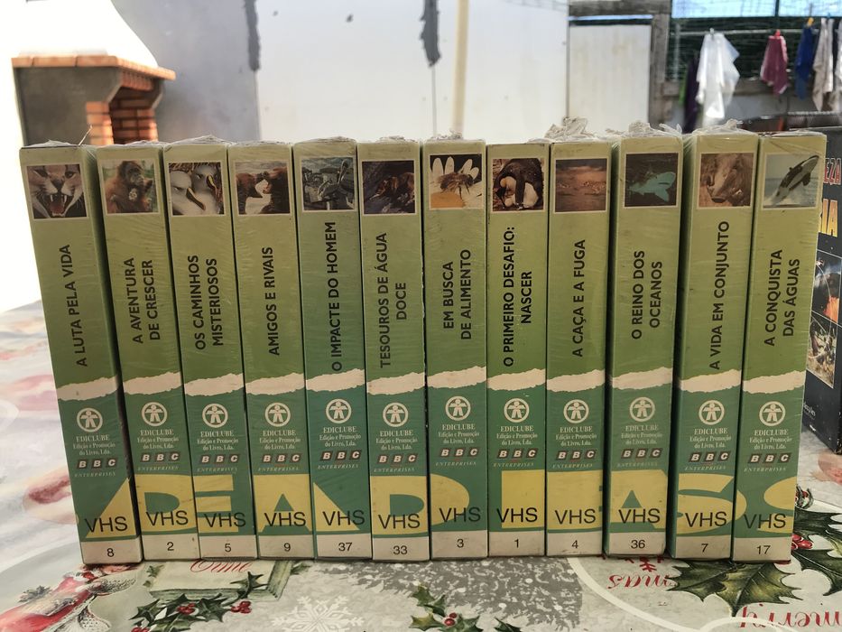 Conjunto cassetes de video