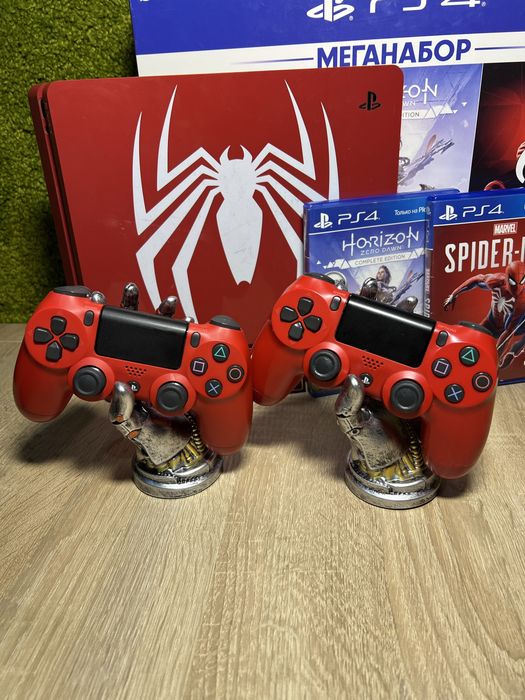 Магазин! PlayStation 4 Slim 1TB Limited Edition Spider-Man | Full Set + 2 DualShock | Гарантия