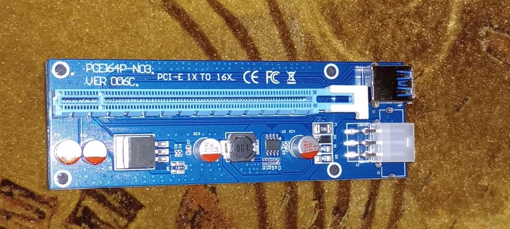 PCI-E 1 x do 16 x ulepszony adapter przedłużający do maszyny górniczej