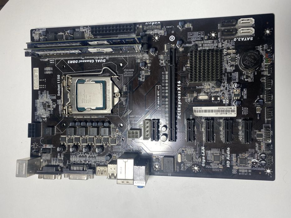 Продам майнинг материнскую плату,i5-4440,ddr3 8gb