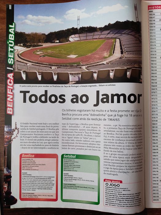 Programa do Benfica Vitória Setúbal final taça Portugal 2005