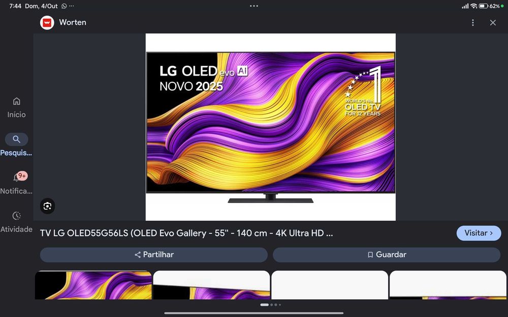 TV OLED LG G56ls 55 polegadas NOVA.