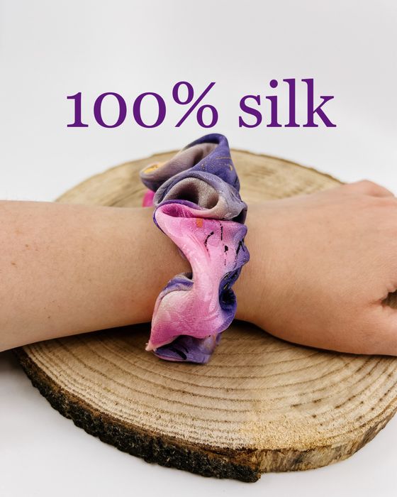 Jedwabna gumka do włosów scrunchies 100% jedwabiu