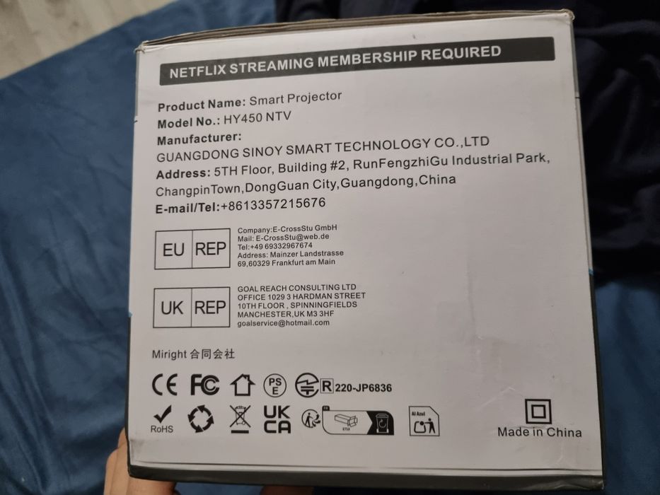 Projektor 4K HY450 fhd netflix youtube led auto fokus wifi6  bt