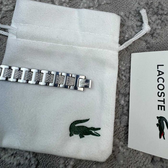 Браслет Lacoste, ласкоста, лакосте срібний, чоловічий