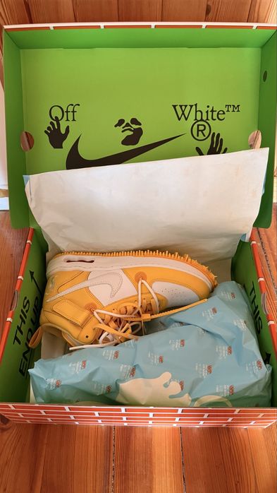 NIKE off - white air force 1 mid SP LTHR