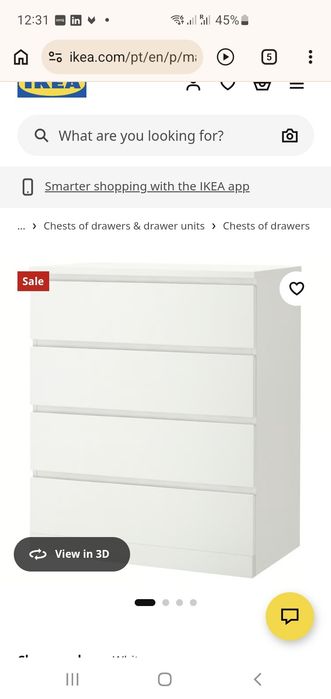 Ikea Malm chest of 4 drawer. 80x100
Chest of 4 drawers, white, 80x100 cm