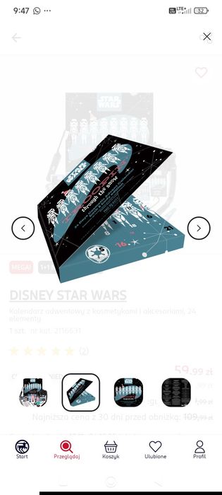 Nowy kalendarz adwentowy Disney STAR WARS  kosmetyki prezent krem żel