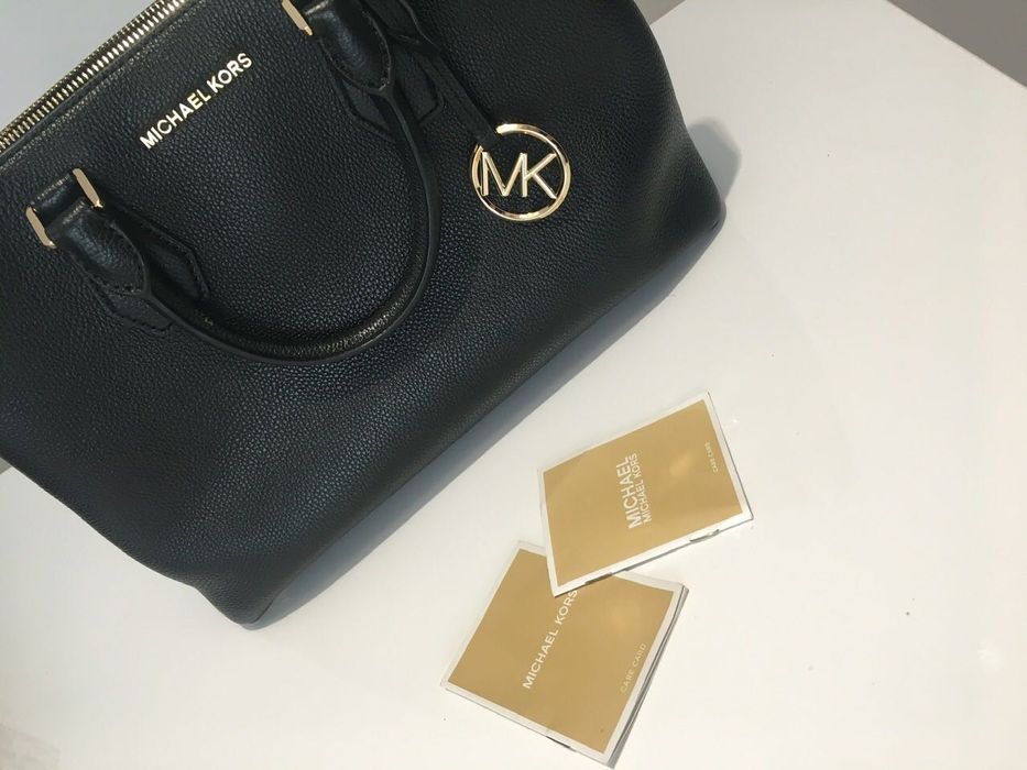 Michael Kors torebka czarna skórzana złoto