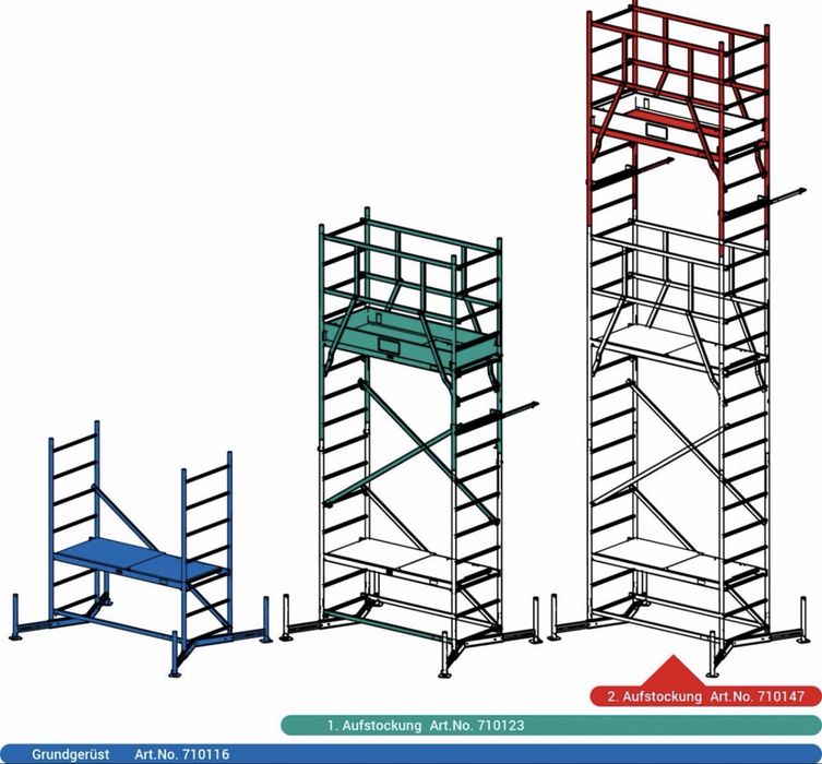 Wynajem Rusztowanie Krause ClimTec  do 7 m, alu, składane, kółka, wypożycz