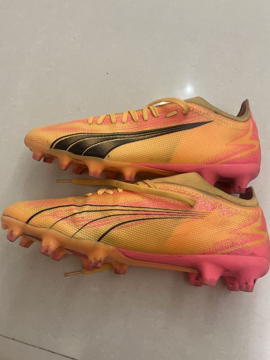 Chuteiras Puma Ultra Match FG/AG laranja tamnho 42