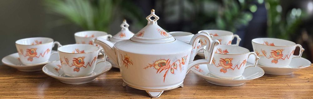 Porcelanowy serwis do herbaty w stylu art déco – Thomas, Bavaria (Grupa Rosenthal).