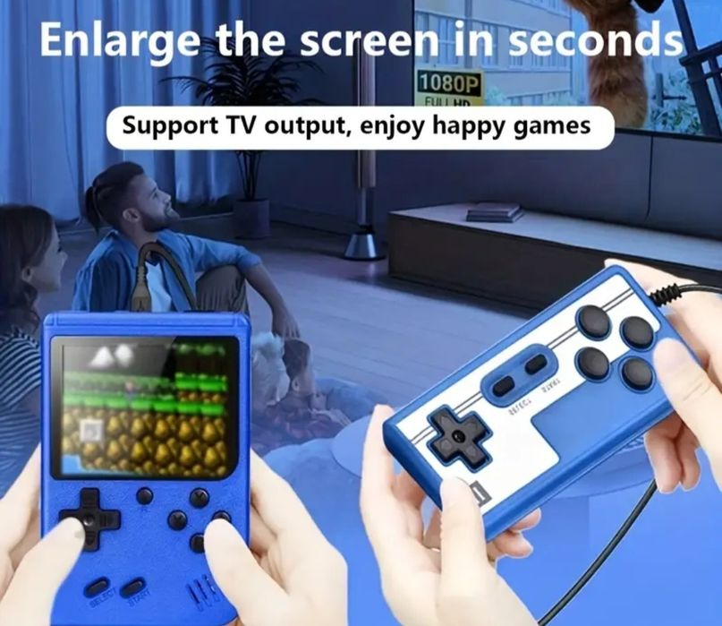 Mini Consola Retro Portátil 400 Jogos Ecrã 3” Cabo para TV e Comando E