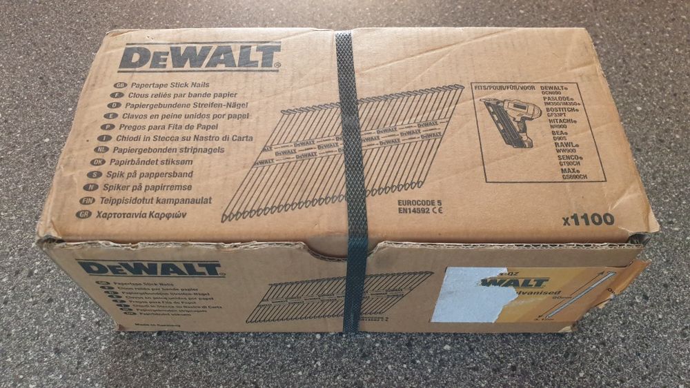 Gwoździe do gwoździarki 3,1x90 1100szt DeWalt pierścieniowe