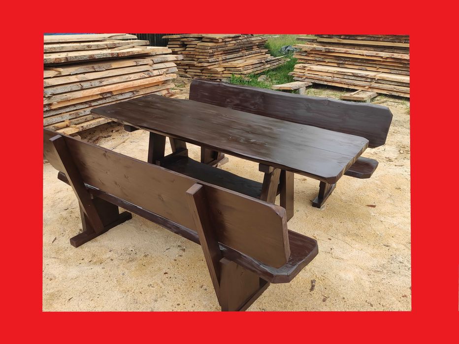 WYPRZEDAŻ! Góralskie Meble Ogrodowe z litego drewna, meble do ogrodu