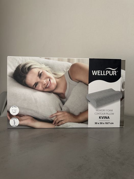 Подушка WELLPUR KVINA Memory foam AIR ортопедична сіра з памʼяттю