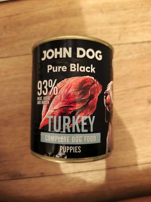 Monobiałkowa karma john dog mokra dla szczeniaka Indyk 11x800g Pure Black Junior
